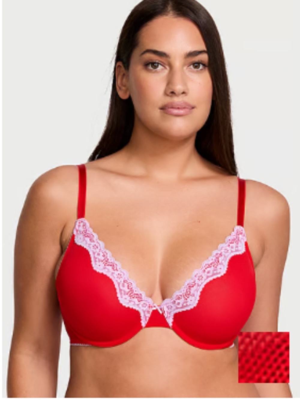NWT Victoria's Secret Tease Lace-Trim Unlined Demi Bra - 38DD